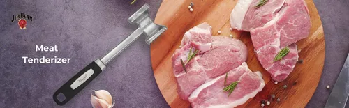 Vista 5 de Jim Beam Ablandador de carne de construcción resistente con mango de agarre suave, medio.