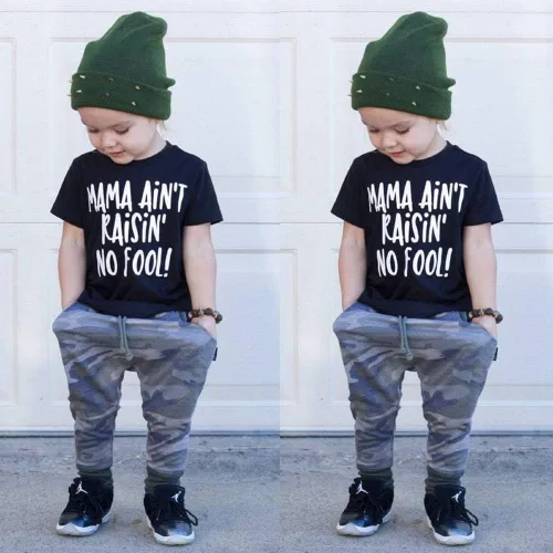 Vista 2 de Conjunto de 2 piezas de camiseta para bebé y niño pequeño