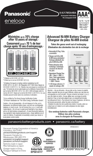 Vista 2 de Cargador de batería Panasonic Advanced celda Individual con Eneloop ciclo de 2100 pilas recargables AA Paquete de cargador AAA