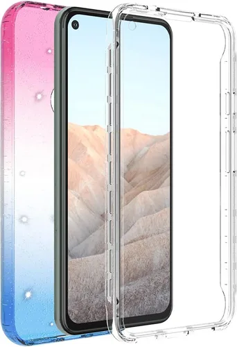 Vista 6 de Diseñada para Pixel 5A 5G Sparkle Case Google 5A 5G Glitter Case Protector de pantalla integrado de cuerpo completo, cubierta delgada de cuerpo