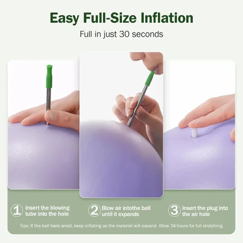 Vista 54 de Slim Panda Pilates Ball, 9 Inch Small Exercise Ball, Anti Burst Mini Yoga Ball for Stability, Workout, Barre, Core Strength, Physical Therapy