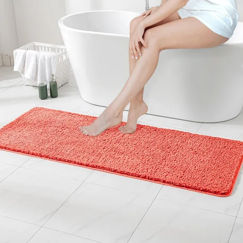 Vista 115 de MIULEE Alfombras de baño negras, suaves y pequeñas, absorbentes, antideslizantes, de secado rápido, esponjosas, para baño, bañera y duchas, lavables