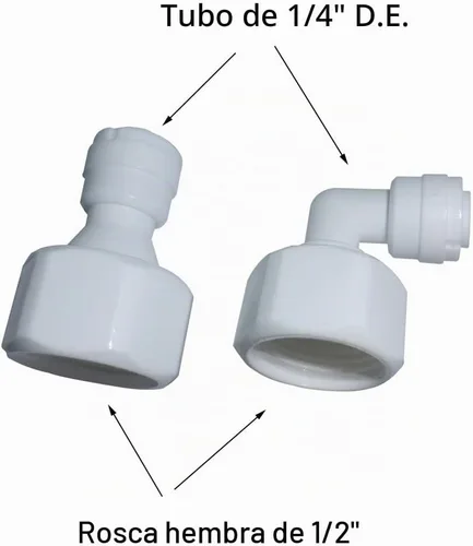 Vista 2 de MALIDA Adaptador de rosca hembra de conector rápido codo y combinación recta, rosca de 1/2 pulgada x tubo de 1/4 pulgadas OD Push to Connect