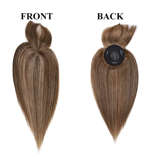 Vista 5 de MY-LADY Extensiones de cabello humano 100 % real para mujer con flequillo, densidad del 150 %, parte media recta para pérdida de cabello, cabello