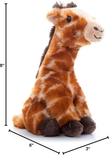 Vista 12 de The Petting Zoo Jirafa de peluche, muñeco de felpa, regalos para niños, colección Wild Onez Babiez Zoo Animals, peluche de jirafa 6 pulgadas