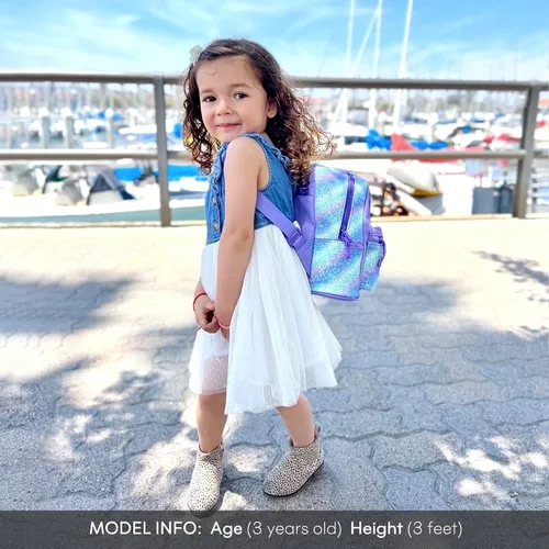 Vista 2 de mibasies Mini mochila para niñas y niños, monedero arcoíris