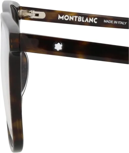 Vista 4 de Gafas de sol Montblanc MB 0174 O- 002 Havana/Transparente, Negro