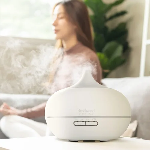 Vista 3 de Difusor ultrasónico de aromaterapia para aceites esenciales, grado terapéutico, te ayuda a relajarte, 3 temporizadores y 7 ajustes de luz ambiental