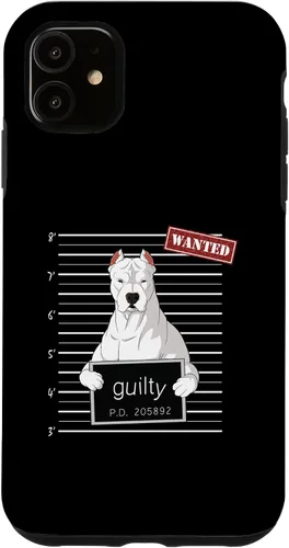 Vista 5 de iPhone 15 Dogo Argentino mug shot guilty dog Case