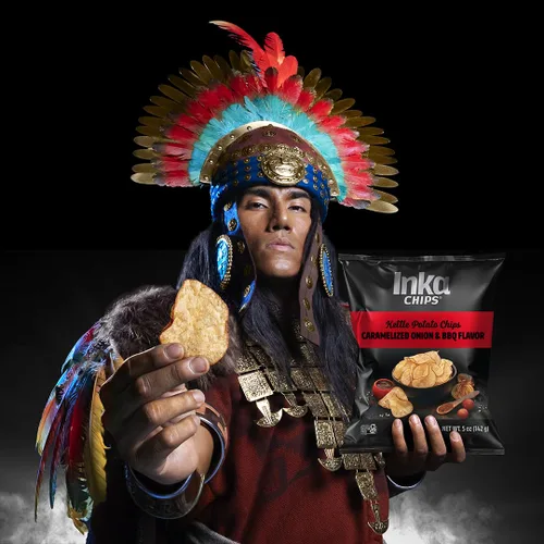 Vista 3 de Inka Crops Patatas fritas Kettle Cebolla carmelizada y barbacoa, 5 onzas (paquete de 1)