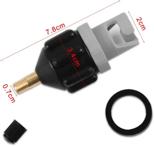 Vista 2 de VANZACK Adaptador de bomba SUP inflable, convertidor de bomba de aire, adaptador de válvula de aire, adaptador de bomba de aire para barco, conector