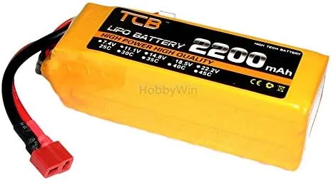 Vista 8 de 18.5V 5S 2200mAh 25C LiPo Batería T-Type Plug Max 40C Tasa de descarga para RC Modelo Avión FPV Drone Helicóptero
