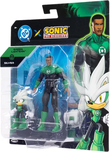 Vista 10 de DC X Sonic The Hedgehog Silver as Green Lantern & Green Lantern 2.5/5 pulgadas Figuras Multipack