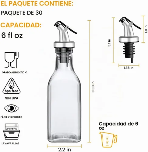 Vista 2 de Accguan Dispensador de aceite, botella dispensadora de aceite de oliva a