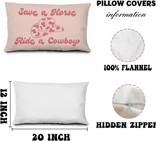 Vista 4 de Fundas de almohada de vaquera occidental, fundas de almohada de 12 x 20 pulgadas, divertidas fundas de almohada de vaquera para sofá, fundas