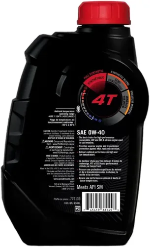 Vista 2 de Can-Am Nuevo OEM, XPS 4-Stroke 0W-40 Aceite de mezcla sintética 1 cuarto de galón, 9779139