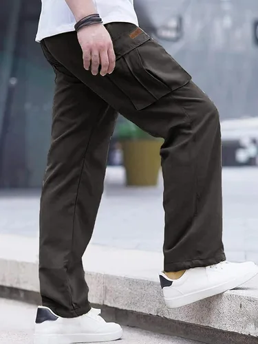 Vista 3 de PLEPAN Mens Cargo Pants Casual Hiking Joggers Sweatpants Lightweight Drawstring Work Pants with 4 Pockets