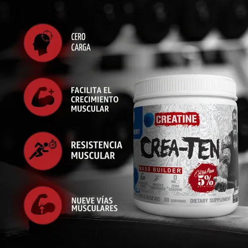 Vista 3 de 5% Nutrition CreaTEN - Mezcla de polvo de creatina saborizada (Push Pop)