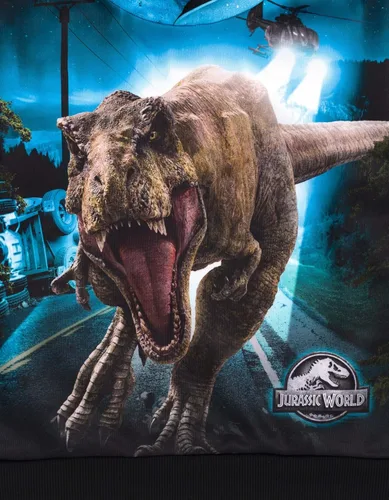 Vista 4 de Jurassic World Jurassic Park - Sudadera con capucha de forro polar T-Rex azul para niños pequeños y grandes