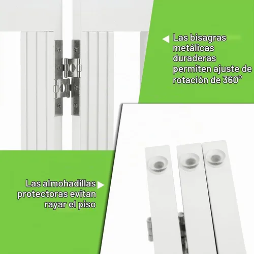 Vista 7 de SPIRICH Puerta para perros interior, Puertas para perros para puertas, escaleras, la casa, puerta plegable para mascotas de madera independiente
