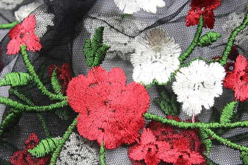 Vista 6 de RARITYUS Mujeres Sexy Floral Bordado Mesh T-Shirt Tulle Manga Corta Ver a través de Crop Tops