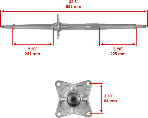 Vista 2 de Caltric Eje de rueda trasera compatible con Honda Trx450Er Trx450 Er 2006 2007 2008 2009-2014