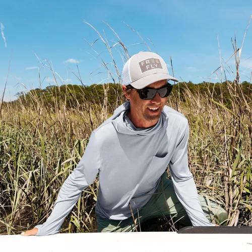 Vista 4 de Free Fly Sudadera ligera con capucha para hombre, con protección solar UPF 20+ para hombre, transpirable, manga larga, para pesca