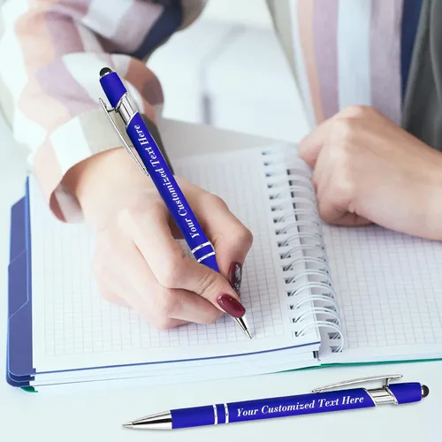 Vista 6 de Bolígrafos personalizados con nombre, bolígrafos personalizados con punta de lápiz digital de 0.020 in, bolígrafo suave al tacto, grabado de texto