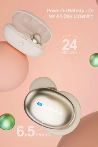 Vista 8 de 1MORE Elegantes auriculares intrauditivos inalámbricos – Bluetooth – 6.5 horas de batería – Carga rápida de 15 minutos para 3 horas de uso – Funda