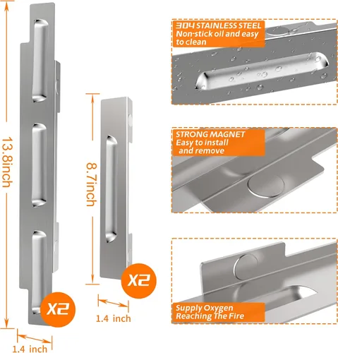 Vista 6 de Protectores de viento para parrilla Blackstone de 22 pulgadas, protector de viento magnético de acero inoxidable para parrilla Blackstone de 22