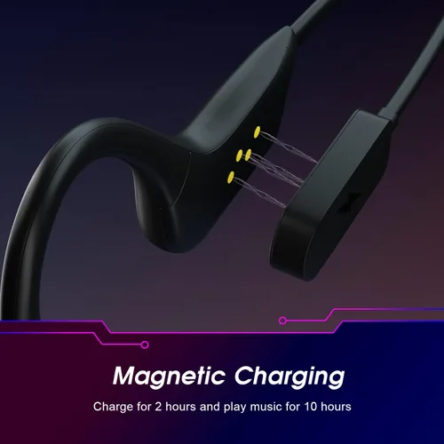 Vista 5 de August Auriculares de conducción ósea Bluetooth 5.3 Open Ear EP400 con micrófono y reproductor MP3 de 16 GB, ligeros inalámbricos e impermeables