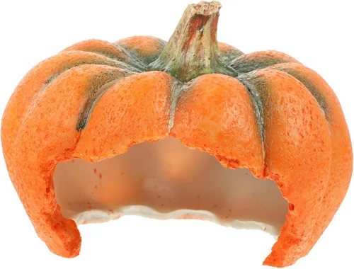 Vista 10 de Decoración de acuario de calabaza de resina, decoración de acuario de Halloween, forma de calabaza, cueva, pecera, seguro, agujero oculto, cosecha