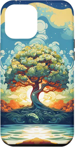 Vista 25 de iPhone 16 Sunrise Spiritual Sun Water Tree of Life Case
