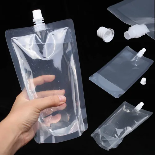 Vista 7 de Juego de 20 botellas de plástico reutilizables de 8 onzas, bolsas de bebidas de viaje, a prueba de fugas, sin BPA para viajes al aire libre 20