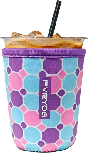 Vista 107 de Fundas de neopreno reutilizables aisladas para café helado, fundas para tazas de café helado, fundas para bebidas heladas y calientes
