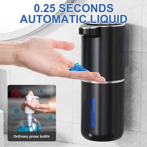 Vista 6 de Dispensador automático de jabón, 4 niveles de volumen de jabón ajustables, entrega de jabón 0.25S, capacidad de 12.8 fl oz/bomba de sensor sin