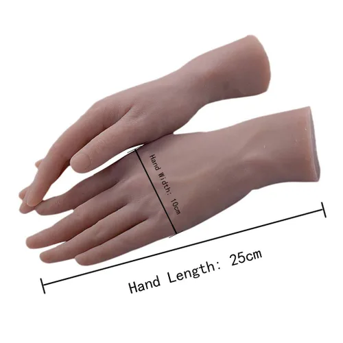 Vista 2 de 2 herramientas de manicura para manos de práctica suave, de silicona flexible, para manos protésicas, los dedos se pueden doblar, reutilizables