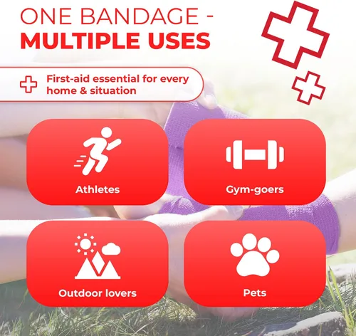 Vista 6 de Vendajes autoadherentes cohesivos de 3 x 5 in, multicolor, de Ever Ready First Aid, 6