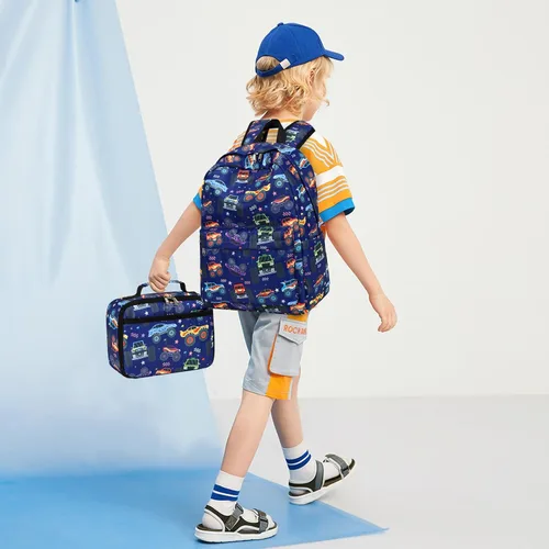 Vista 117 de CAMTOP - Conjunto de mochila y lonchera con estampados divertidos para niños de preescolar y primaria), Y0058-2