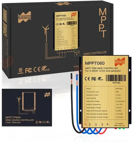 Vista 8 de Marsrock 30A 48V Max 800W Winmill entrada MPPT Mini controlador de carga de viento IP68 impermeable regular trabajable para batería de gel de plomo