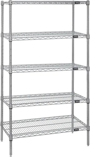 Vista 40 de Quantum Storage Systems WR74-1824BK Kit de inicio para estantería de alambre de 4 niveles de altura de 74 pulgadas, acabado negro, 18 pulgadas