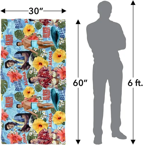 Vista 6 de Trevco Elvis Presley Blue Hawaii - Toalla de playa con licencia oficial de 30 x 60 pulgadas