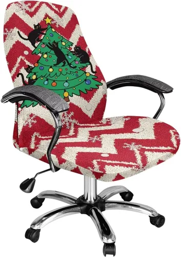 Vista 25 de Green Leaf - Fundas para sillas de oficina en casa, fundas elásticas para sillas de escritorio de computadora, respaldo alto, universales, fundas