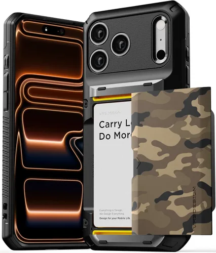 Vista 54 de VRS DESIGN Damda Glide Pro - Funda para iPhone 12 Pro Max, con [4 tarjetas] Premium Robusta [Semiautomática] Funda para tarjeta de crédito