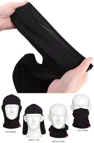 Vista 5 de Balaclava Face Mask, 2 Pack Lightweight Motorcycle Black Warmer Ski Mask for Men Bandana