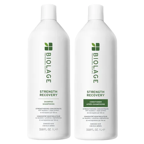 Vista 10 de Biolage Strength Recovery Shampoo & Conditioner – For Damaged Hair Gently Cleanses & Reduces Breakage, For All Damaged & Sensitized Hair Types