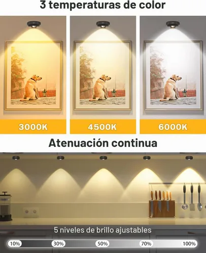 Vista 4 de WILLED Luces de Imagen para Pared, Luces de Marco Recargables con Batería Operadas de 1200mAh, Luces de Disco con Control Remoto, Iluminación