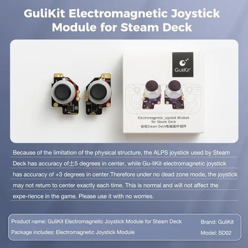 Vista 7 de GuliKit Electromagnetic Joystick Module for Steam Deck(Type A and Type B), No Drifting -Thumbstick Parts Repair Kit with Hall Effect Sensor