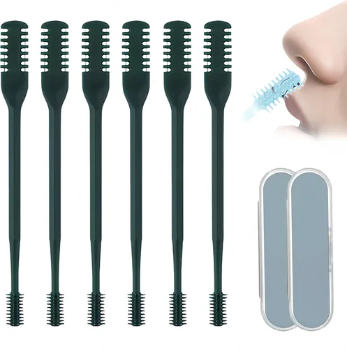 Vista 10 de Cortador de pelo nasal portátil, esencial de viaje para hombres y mujeres, herramientas de eliminación de vello de fosas nasales de doble cara