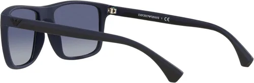 Vista 5 de Emporio Armani Gafas de sol redondas de moda para hombre, NegroGomaAzul Gradiente